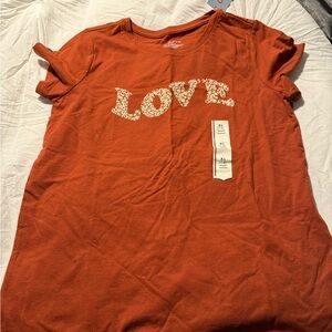 Orange T-Shirt with 'LOVE' Graphic